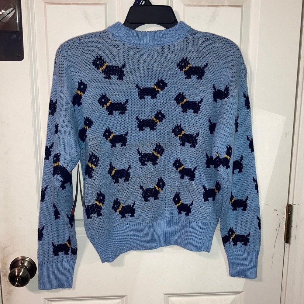 Stranger Things No Boundaries Scottie Dogs Light Blue Sweater XS/S NEW - Picture 5 of 13